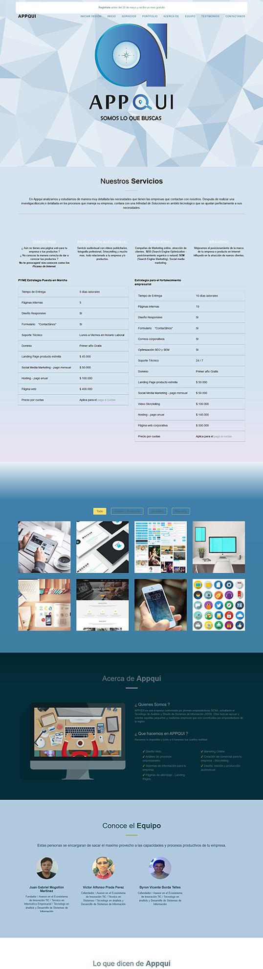 Diseño y desarrollo de Single Web Page para Appqui. Realizado por Juan Gabriel Mogollón Martínez - www.gabrielmogollon.com Diseño y desarrollo de Single Web Page para Appqui, realizado por Juan Gabriel Mogollón Martínez - www.gabrielmogollon.com | Diseño y páginas web | Desarrollo de software | Hosting | Landing page | SEO